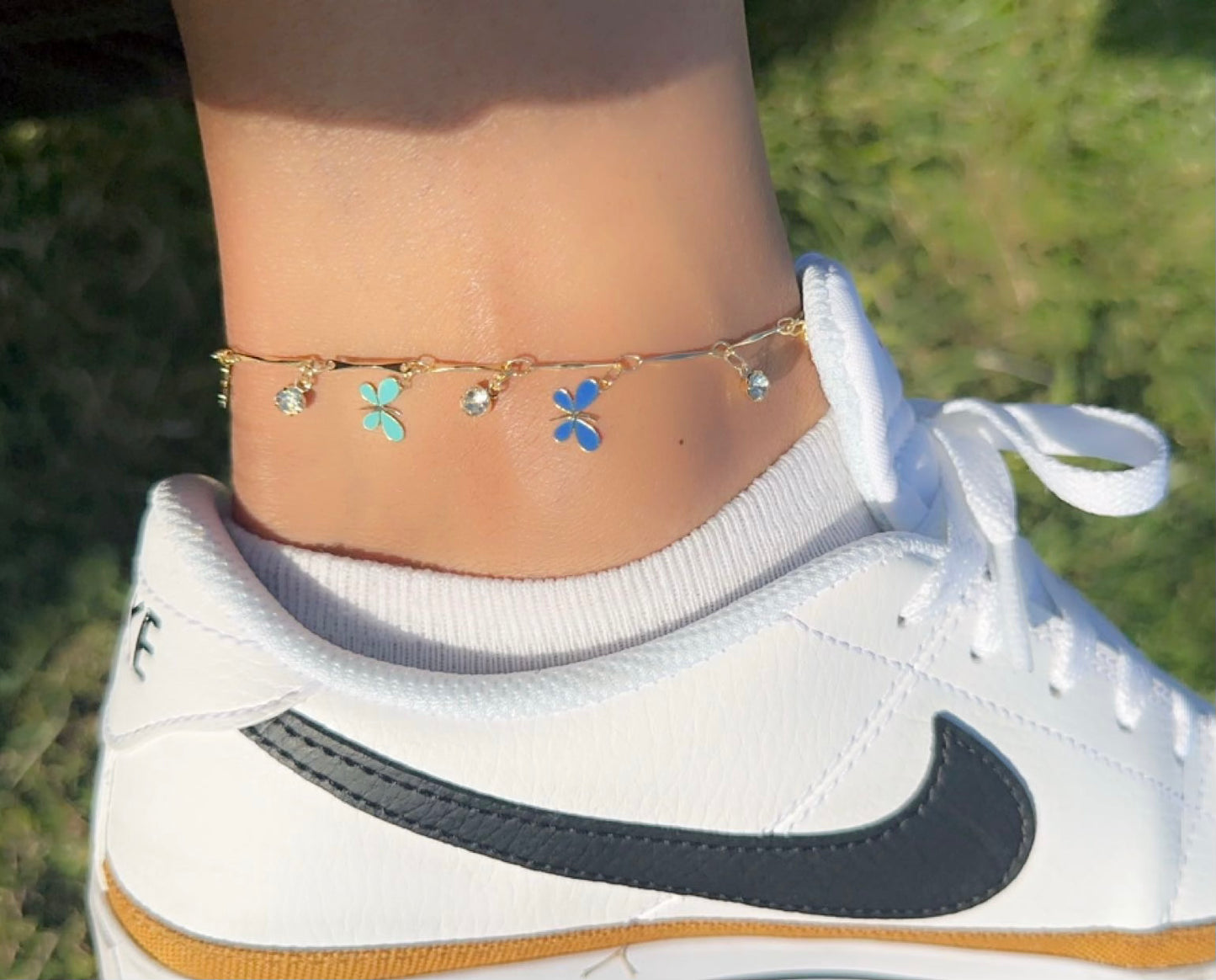 Blue Summer Butterfly Anklet