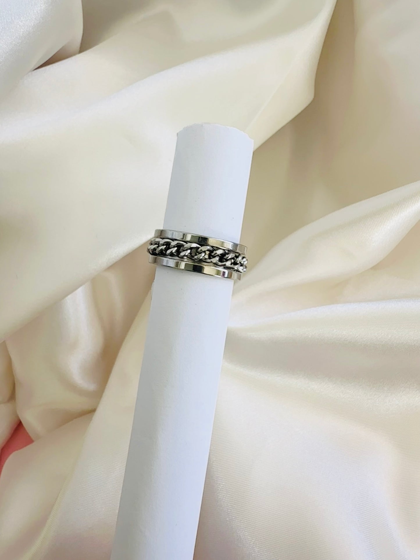 Men Silver Chain Ring
