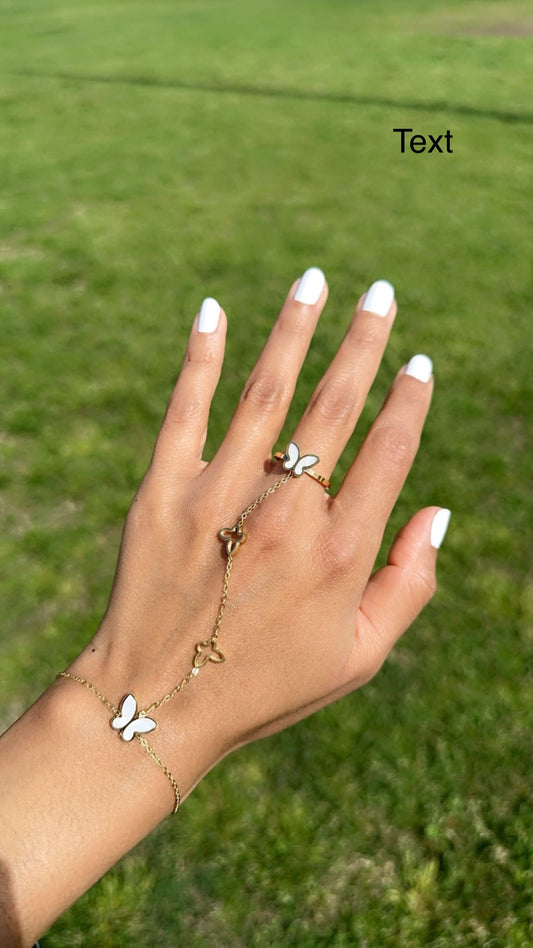 White Butterfly Hand Chain