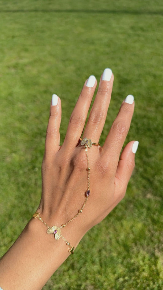 Pink Butterfly Hand Chain