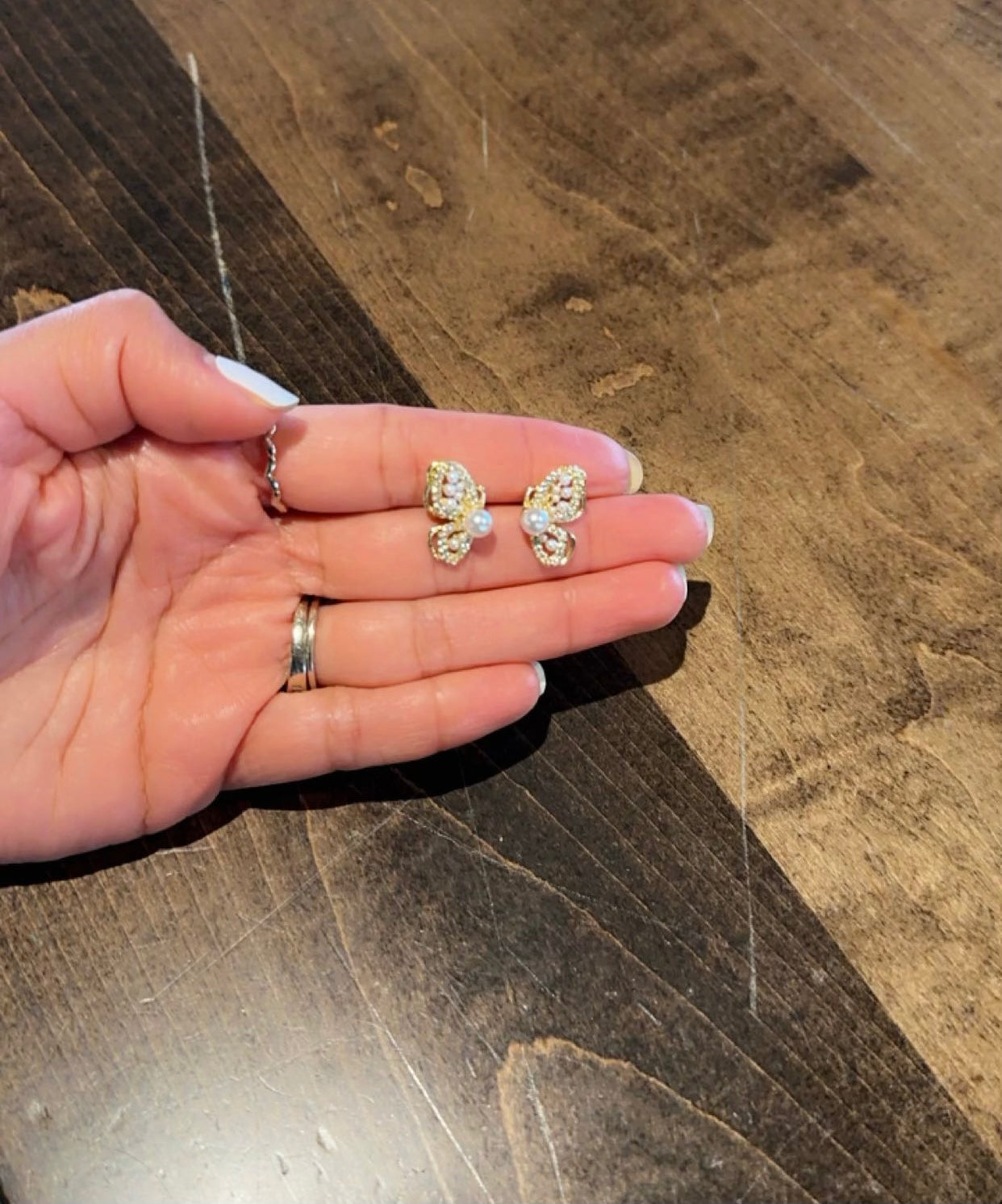 Pearly Butterfly Wings Earrings