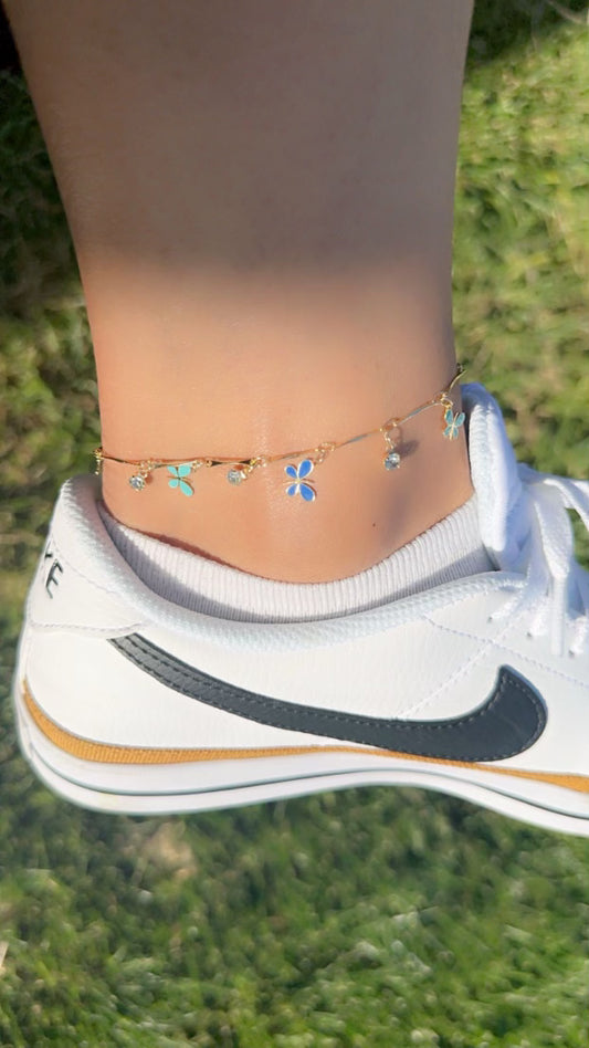 Blue Summer Butterfly Anklet