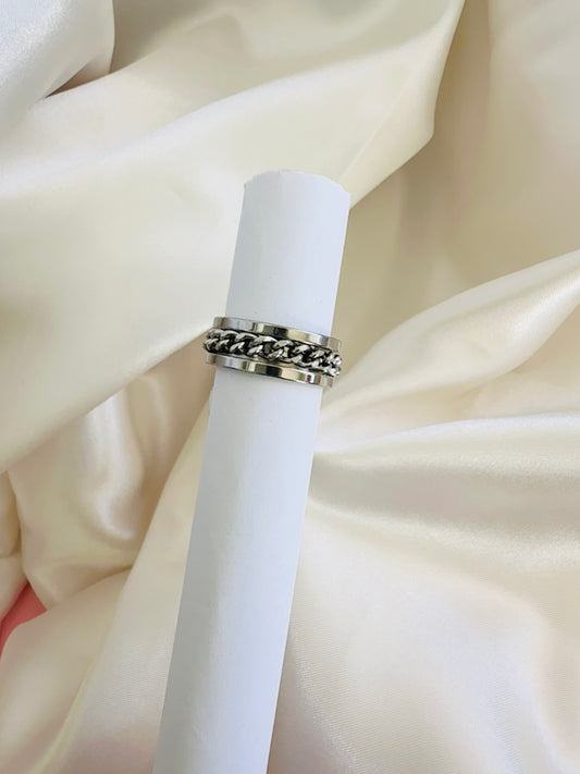 Men Silver Chain Ring
